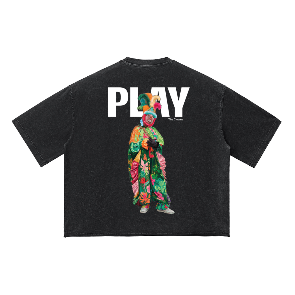 Carnival Clowns Unisex Vintage Wash Boxy T-Shirt